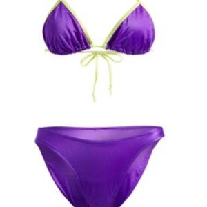 NWT Purple Neon Yellow 2Pc Bikini Swim